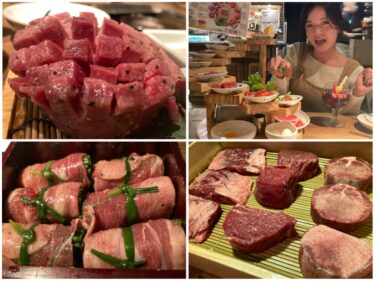 赤坂で焼肉　肉源の名物がすごい！豪華 肉階段と厚切りすぎる花咲牛タン　50種類以上のワイン飲み放題も